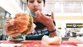 Teen girl eats her poop in public