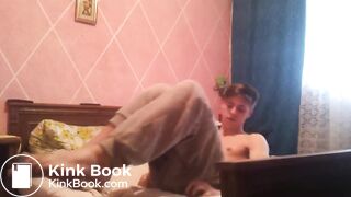 Hot Twink Pooping on His Bed
