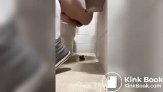 Shit on public bathroom floor - video 2