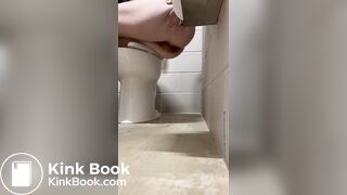Shit on public bathroom floor - video 2