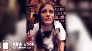 German lunatic lady eats shitty icecream..