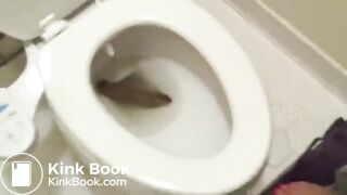 Big poo stuck in toilet clogging..