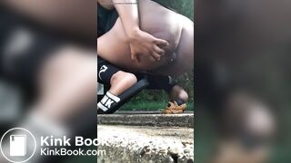 black bbw shits next to car