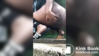 black bbw shits next to car