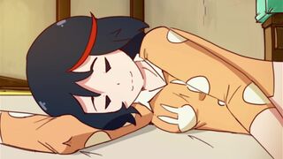 Animation/ Girl makes a big morning mess and teases