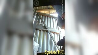 Voyeur outdoor public toilet poo..