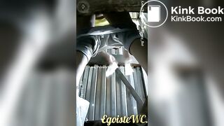 Voyeur outdoor public toilet poo..