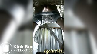 Voyeur outdoor public toilet poo..