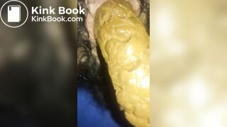 Huge poop coming out of my hairy ass