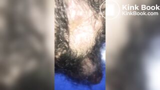 Huge poop coming out of my hairy ass