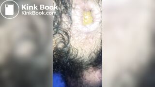 Huge poop coming out of my hairy ass