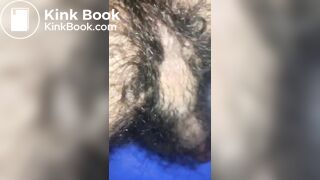 Huge poop coming out of my hairy ass