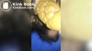 Huge poop coming out of my hairy ass