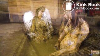 Devilish Seduction - lesbian masturbating in cowshit