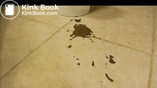 Liquid shit into a bucket