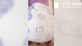 2 Big girl messes in Diapers