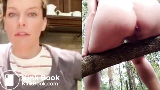 Cute milf shits in the forest (Collage Edit)