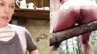 Cute milf shits in the forest (Collage Edit)