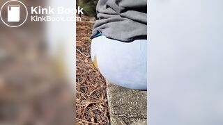 Girl poops shorts in public park