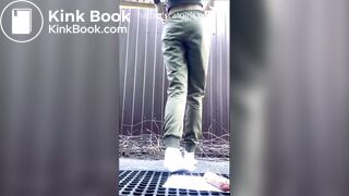 Girl takes a shit in public and fucks her ass with a dildo