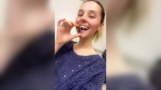 Gorgeous girl cleans plug