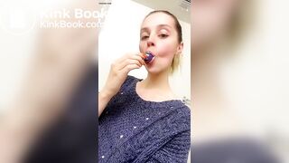 Gorgeous girl cleans plug