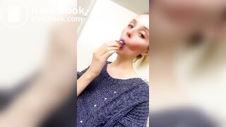 Gorgeous girl cleans plug