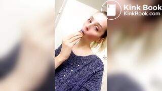 Gorgeous girl cleans plug