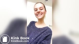 Gorgeous girl cleans plug