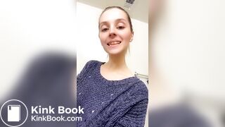 Gorgeous girl cleans plug