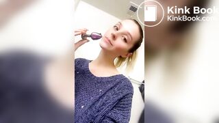 Gorgeous girl cleans plug