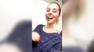 Gorgeous girl cleans plug