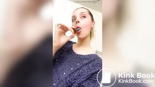 Gorgeous girl cleans plug