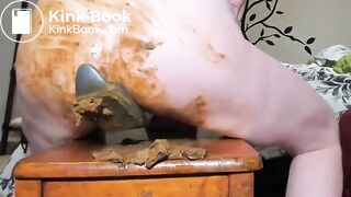 Dg girl gapes, shits, and smears with prolapse