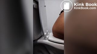 Latina with big ass pooping and farting on toilet - video 2