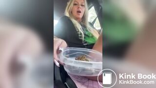 Hot girl shitting in car