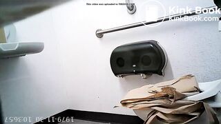 Ebony girl pooping on public toilet