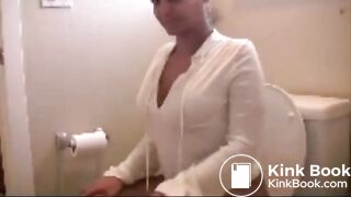 Girl has diarrhea on toilet - video 14