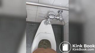 Girl pooping and farting on public toilet - video 2