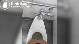 Girl pooping and farting on public toilet - video 2