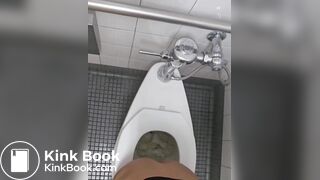 Girl pooping and farting on public toilet - video 2