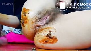 Big dildo, fist and hairy ass