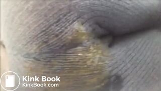 Knitted body suit poop