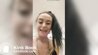 Hot girl pissing and shitting in public bathroom