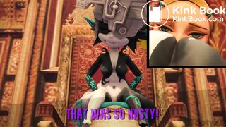 Midna uses Zelda as her throne