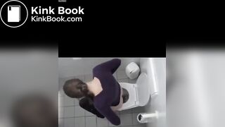 Girls pooping on public toilet compilation - video 2