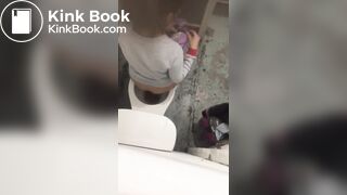 Girls pooping on public toilet compilation - video 2