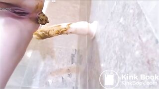 Milf fucks full ass in the shower