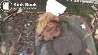 Beautiful Japanese girl poop so much outside