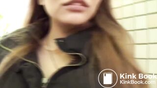 Beautiful Japanese girl poop so much outside